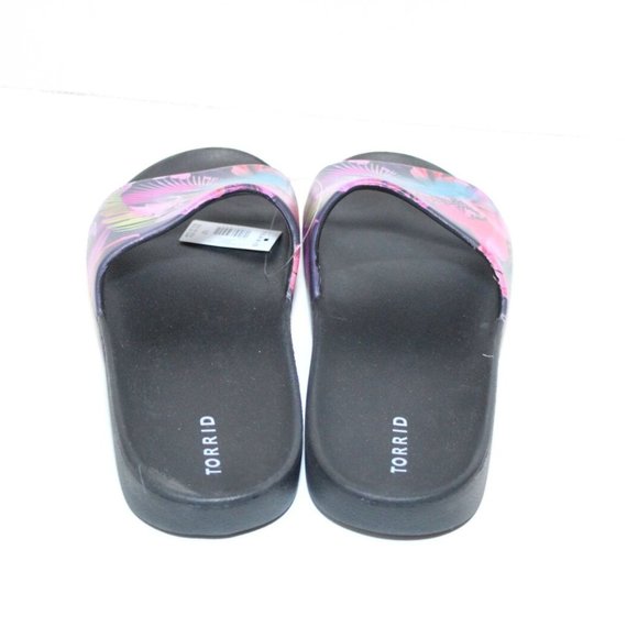 NWT Torrid Pool Slide On Floral Sandals Slides Black Plus Size 12 WW H12242 - Picture 4 of 10